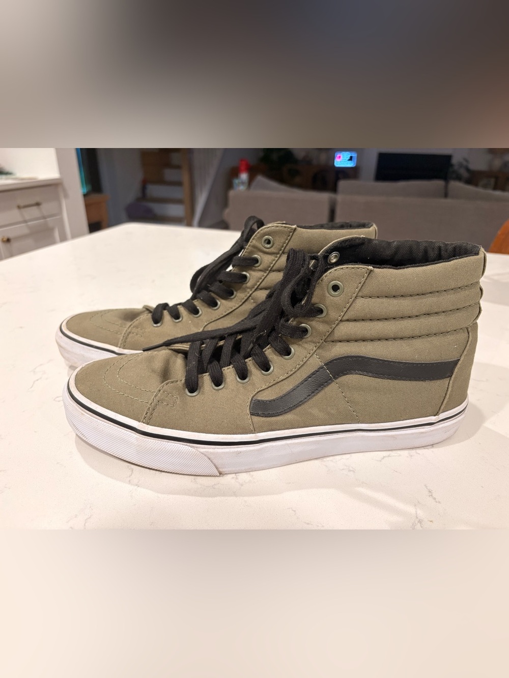 NEW! Vans Off the Wall Olive Green High-Top Sneakers